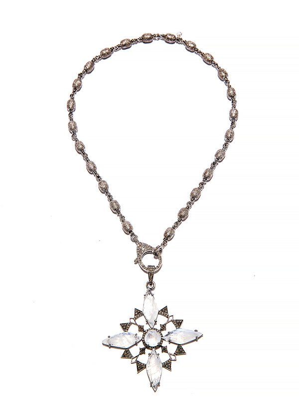 Diamond Cut Sterling Rosary Bead Chain w/Diamond Lobster Claw Clasp 16" #7706-Chain-Gretchen Ventura