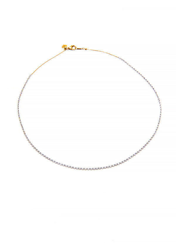 18K Gold (.8g) & 132 Floating Diamonds (3.32c) Necklace (18”) #9639-Necklaces-Gretchen Ventura