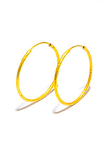 20K Gold (4.2g) Hand Hammered Handmade Hoops (1.5”) #3564-Earrings-Gretchen Ventura