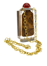 Vintage Gold Hand-Painted Rock Quartz Crystal Jar-Necklaces-Gretchen Ventura