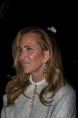 Freshwater Pearl & Sterling Silver Rosary Chain Earrings-Earrings-Gretchen Ventura