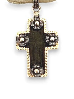 Kiev Christian Orthodox c. 1790-1810 Diamond (.51c) SS Pendant (2”) #7311-Neck Pendant-Gretchen Ventura