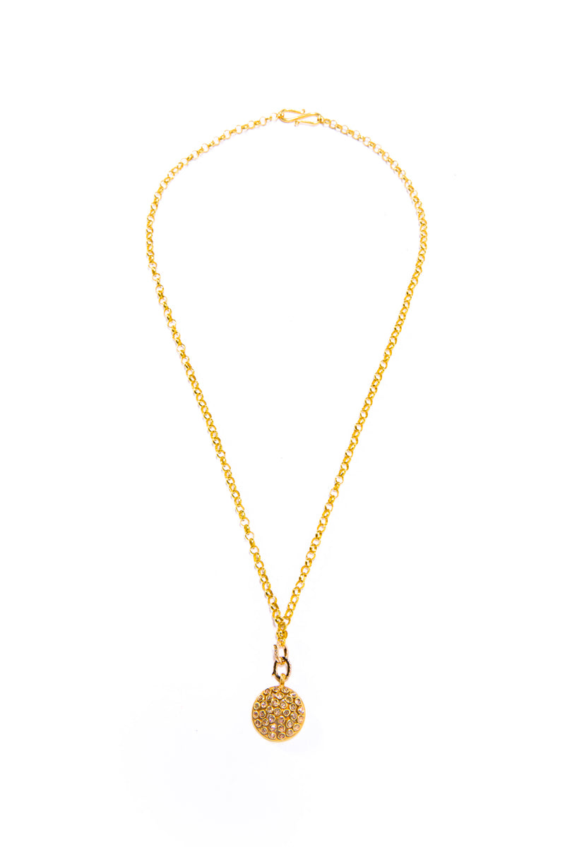 Faceted Champagne Diamond Small Pendant-Necklaces-Gretchen Ventura