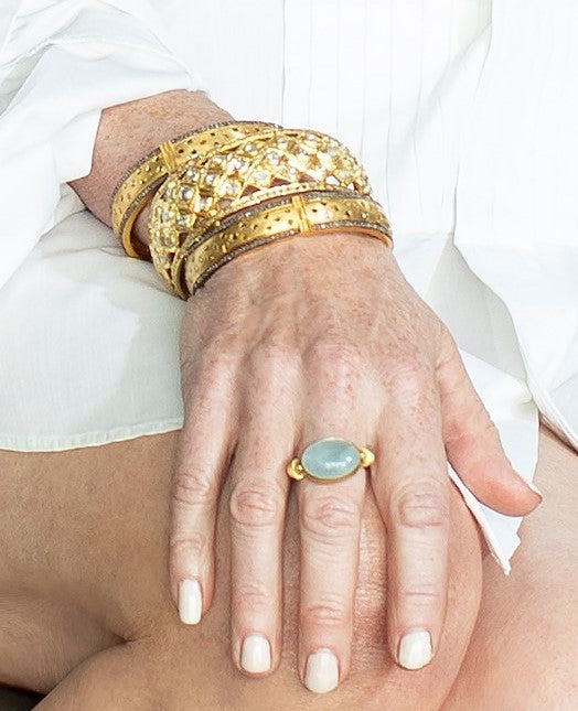 Pave Diamond & Rose Cut Cuff-Bracelets-Gretchen Ventura