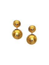 24K Matte Gold Fused (20 microns) Over Sterling (17.97g silver, .69g gold) W/ Diamond (.09C) Drop Earring-Earrings-Gretchen Ventura
