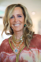 Faceted Rectangle Blue Topaz Riviere Necklace-Necklaces-Gretchen Ventura