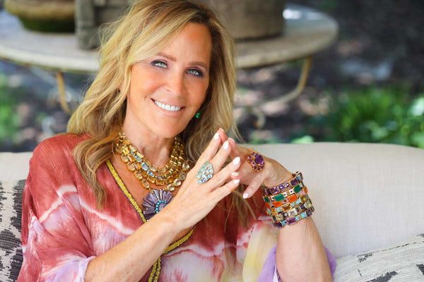 Emerald Shape Amethyst Kaleidoscope Bangle-Bracelets-Gretchen Ventura
