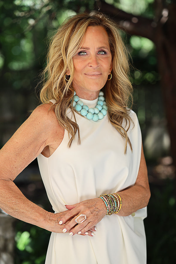 Matte Sleeping Beauty Turquoise Silk Knotted Necklace-Necklaces-Gretchen Ventura