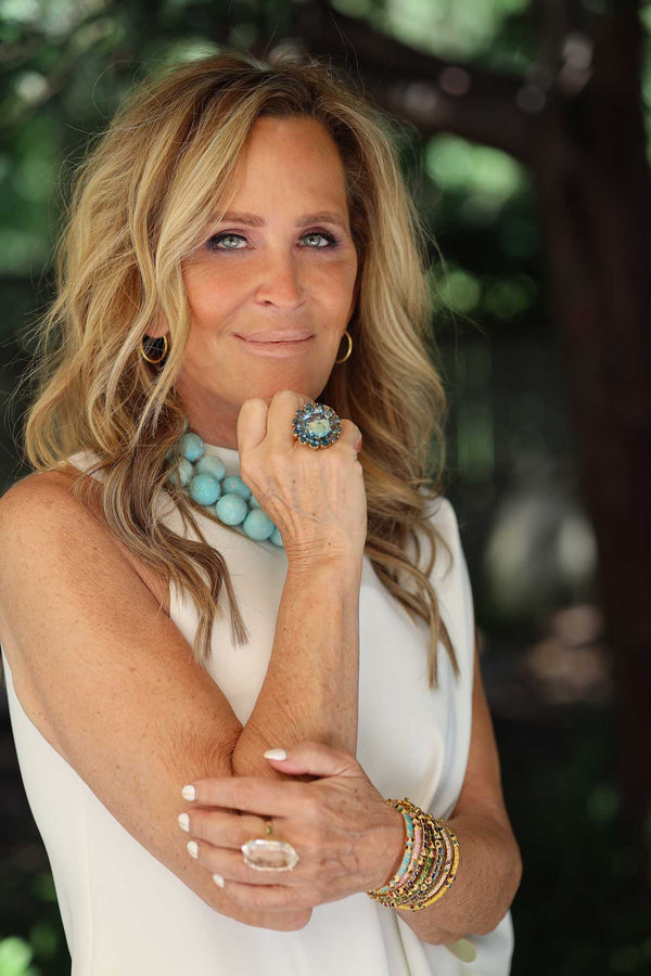 Blue Topaz Gold Plate Cocktail Ring-Rings-Gretchen Ventura
