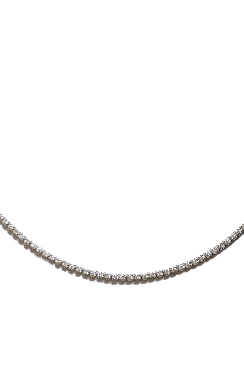 White Gold & Diamond Tennis Necklace-Necklaces-Gretchen Ventura