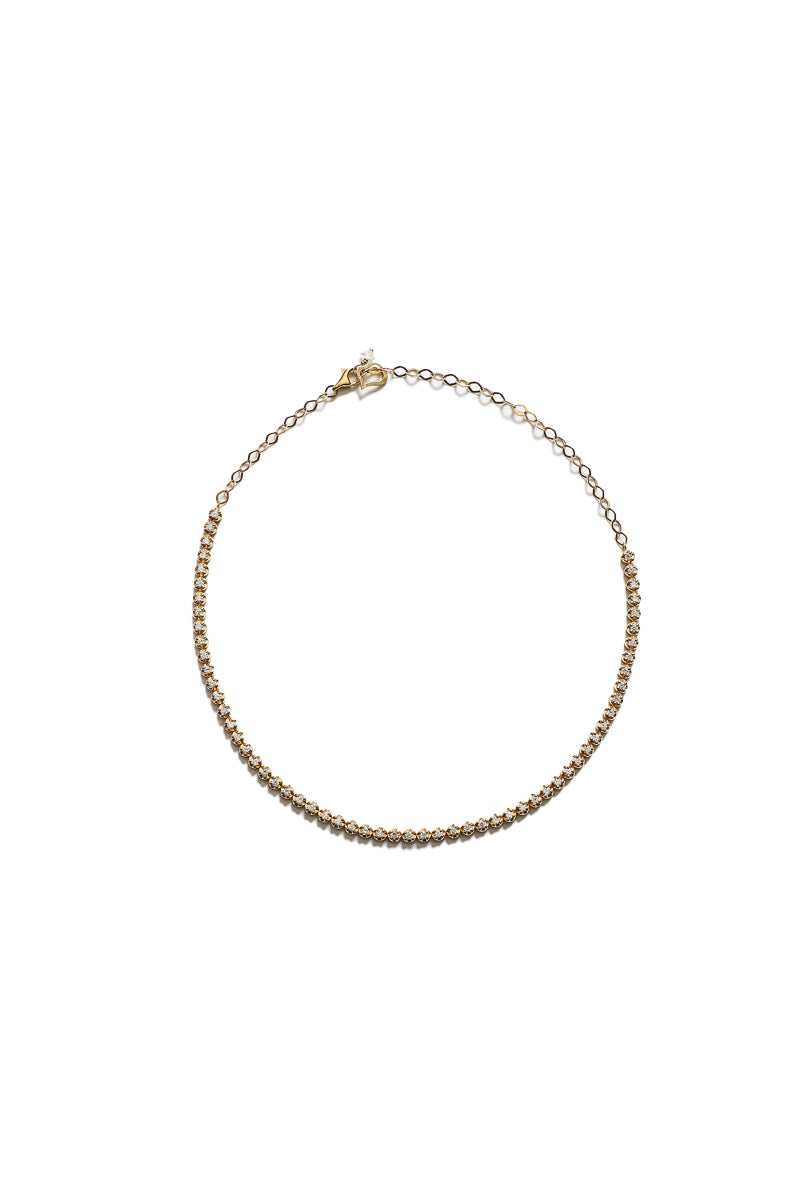 14K Gold & Diamond Tennis Choker-Necklaces-Gretchen Ventura