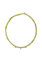 Faceted Peridot w/Gold & Diamond Drops Necklace-Necklaces-Gretchen Ventura