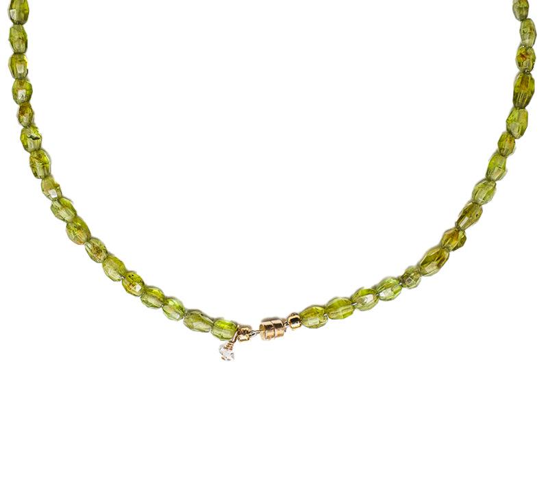 Peridot Choker w/ Gold Diamond Beads – Gretchen Ventura