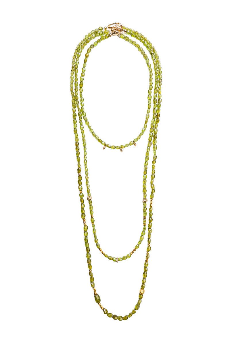 Peridot Necklace w/ Gold Wheel & Beads-Necklaces-Gretchen Ventura