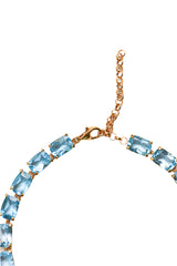 Faceted Rectangle Blue Topaz Riviere Necklace-Necklaces-Gretchen Ventura