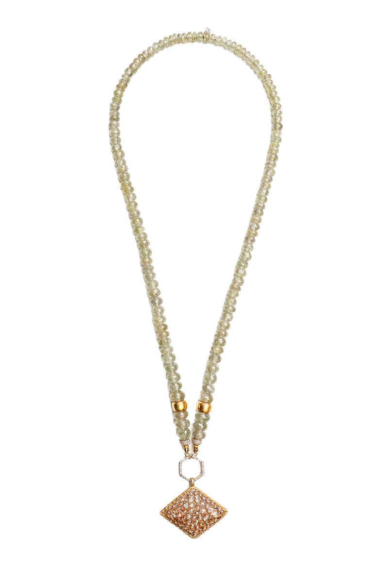 Faceted Champagne Diamond Shape Pendant-Neck Pendant-Gretchen Ventura