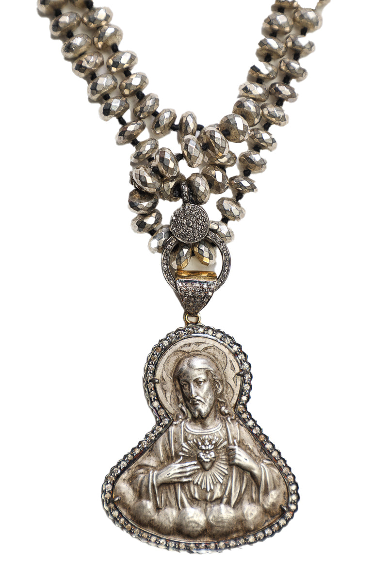 Sacred Heart of Jesus Antique Pendant-Neck Pendant-Gretchen Ventura