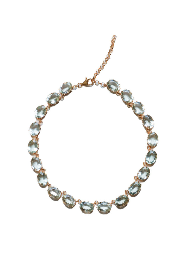 Faceted Oval Green Amethyst Riviere Necklace-Necklaces-Gretchen Ventura