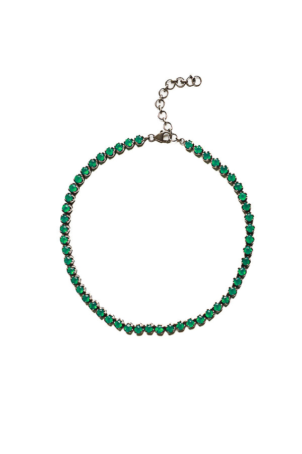 Green Onyx Tennis Necklace-Necklaces-Gretchen Ventura