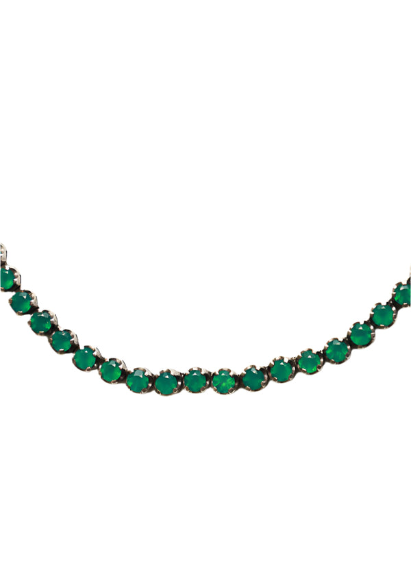 Green Onyx Tennis Necklace-Necklaces-Gretchen Ventura