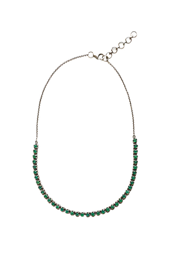 Emerald & Sterling Silver Necklace-Necklaces-Gretchen Ventura