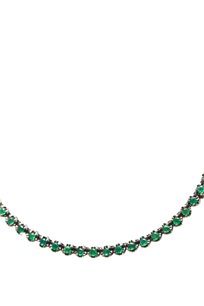 Emerald & Sterling Silver Necklace-Necklaces-Gretchen Ventura