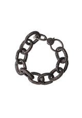 360 Degree Black Spinel Link Clasp Bracelet-Bracelet-Gretchen Ventura