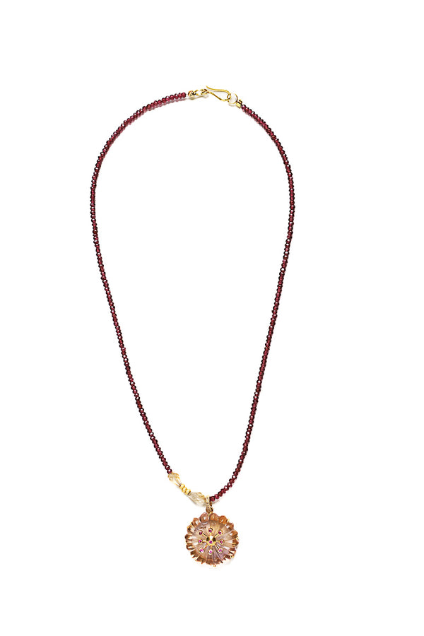Citrine, Ruby, Diamond & 14K Gold Pendant-Neck Pendant-Gretchen Ventura