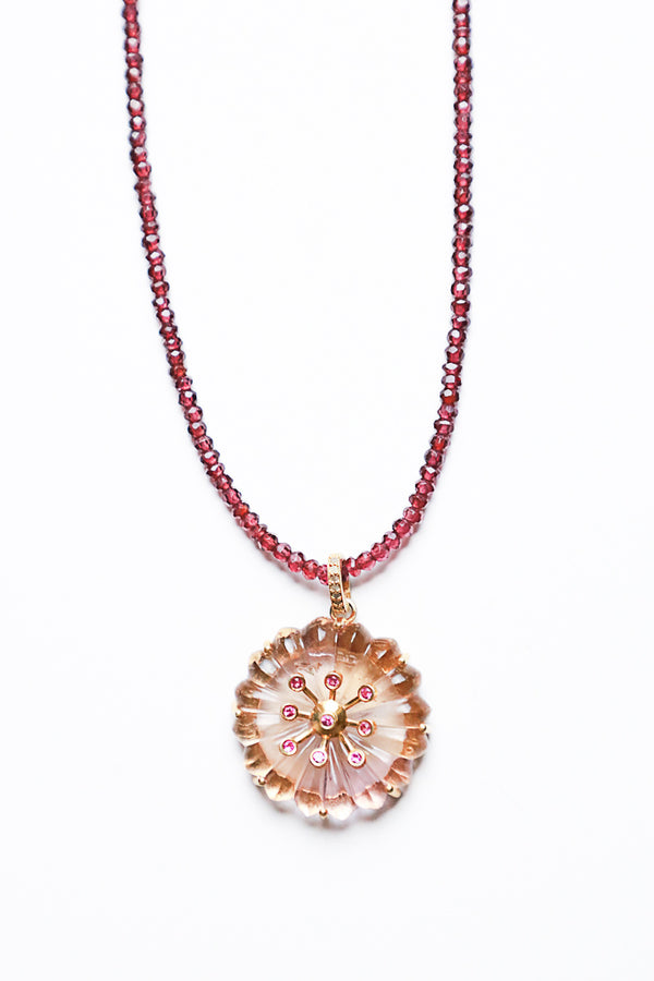 Citrine, Ruby, Diamond & 14K Gold Pendant-Neck Pendant-Gretchen Ventura