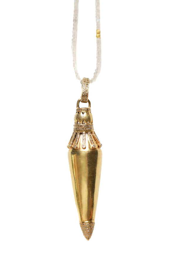 Gold Plate & Diamond Vessel Pendant-Neck Pendant-Gretchen Ventura
