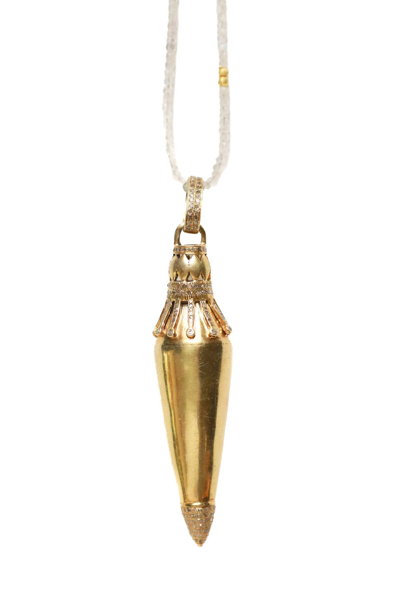 Gold Plate & Diamond Blessing Orb Pendant-Neck Pendant-Gretchen Ventura