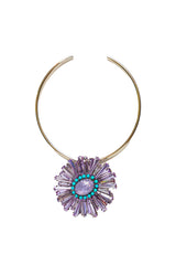 Vintage Amethyst Crystal Resin & Turquoise Pendant/Brooch-Neck Pendant-Gretchen Ventura
