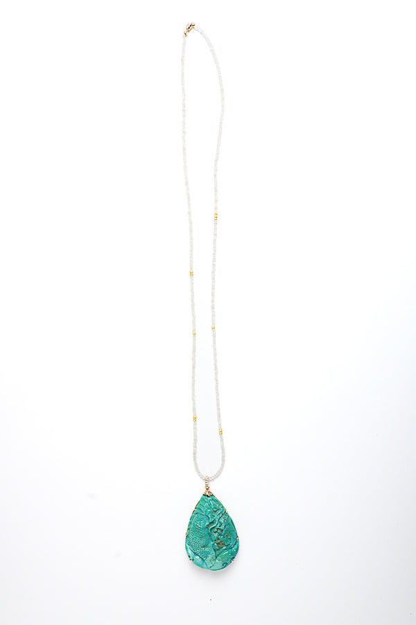 Moonstone & 20K Gold Beads & Wheels Necklace-Necklaces-Gretchen Ventura