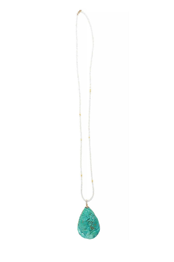 Moonstone & 20K Gold Beads & Wheels Necklace-Necklaces-Gretchen Ventura