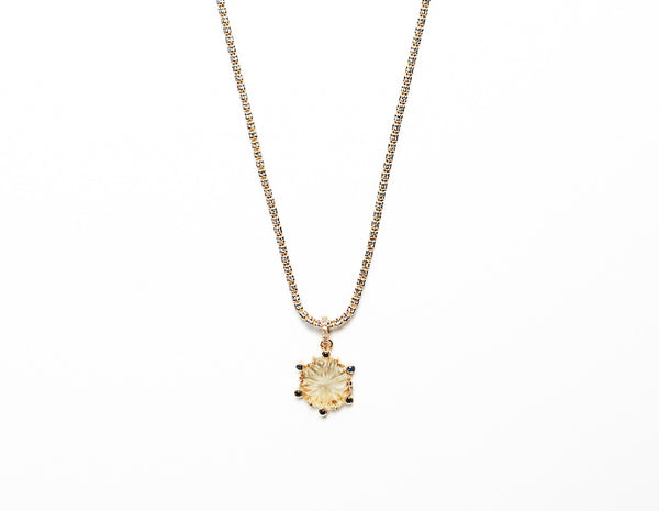 Citrine, Blue Sapphire, Diamond & 14K Gold Pendant-Neck Pendant-Gretchen Ventura