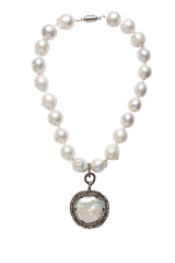 Diamond & Freshwater Baroque Pearl Pendant-Neck Pendant-Gretchen Ventura