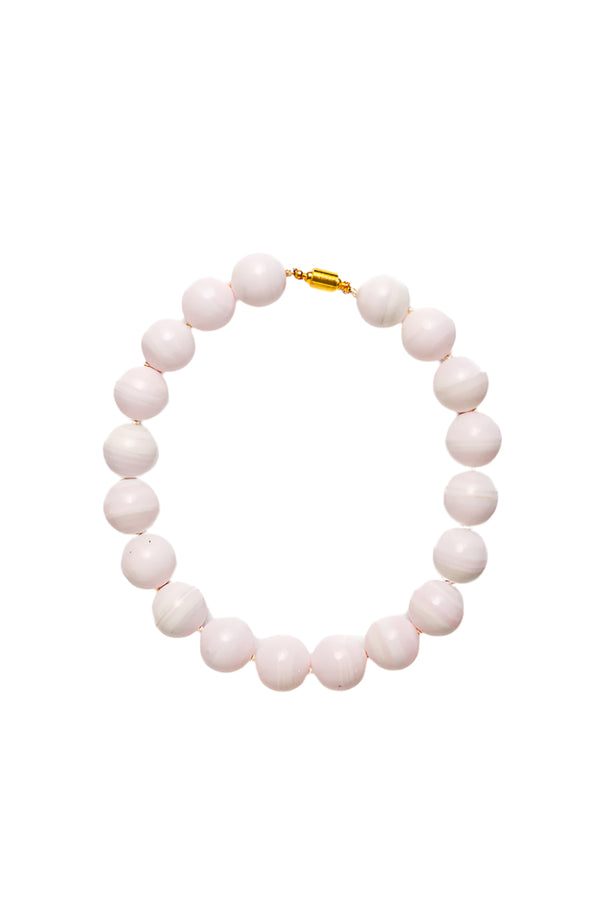 Mangano Pink Calcite Silk Knotted Necklace-Necklaces-Gretchen Ventura