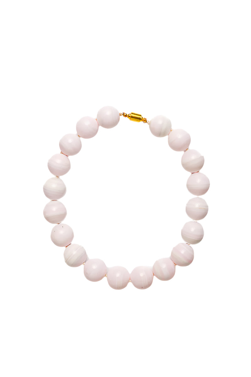 Mangano Pink Calcite Silk Knotted Necklace-Necklaces-Gretchen Ventura