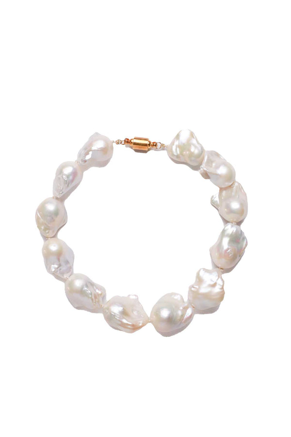 Freshwater Baroque Large Pearl Silk Knotted Necklace-Necklaces-Gretchen Ventura