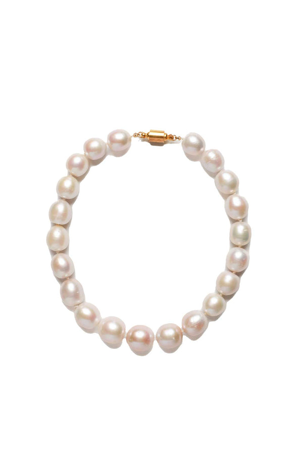 Pinkish Freshwater Rounded Oval Pearl Silk Knotted Necklace-Necklaces-Gretchen Ventura