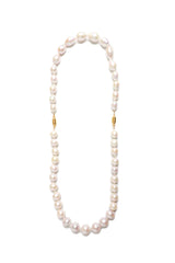 Pinkish Freshwater Rounded Oval Pearl Silk Knotted Necklace-Necklaces-Gretchen Ventura