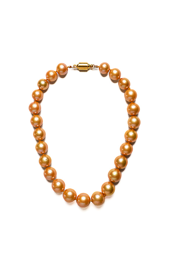 Gold Freshwater Pearl Silk Knotted Necklace-Necklaces-Gretchen Ventura