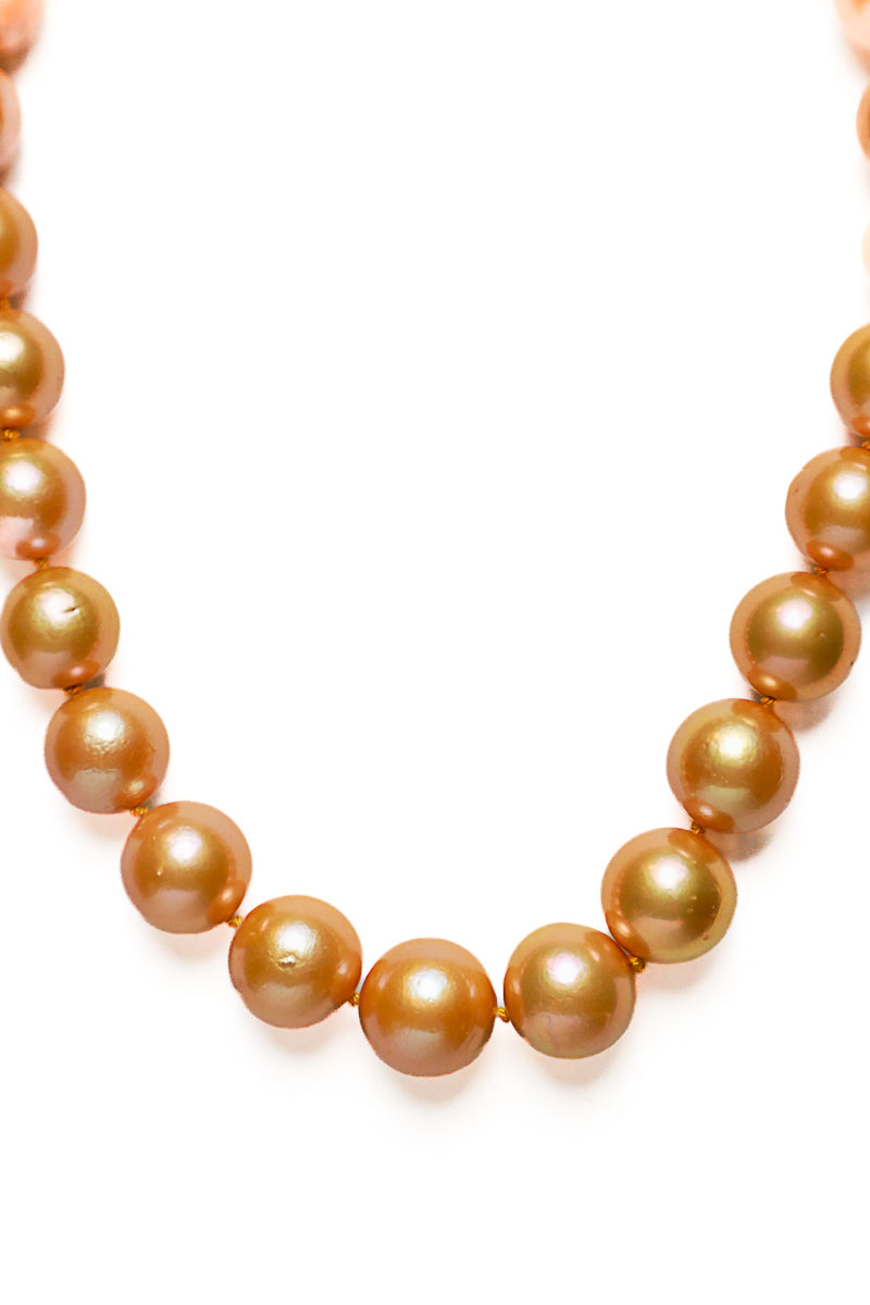 Gold Freshwater Pearl Silk Knotted Necklace-Necklaces-Gretchen Ventura