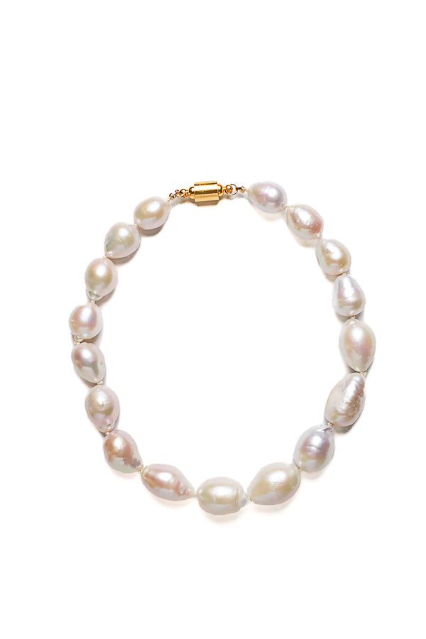 Pinkish Freshwater Oval Pearl Silk Knotted Choker-Necklaces-Gretchen Ventura