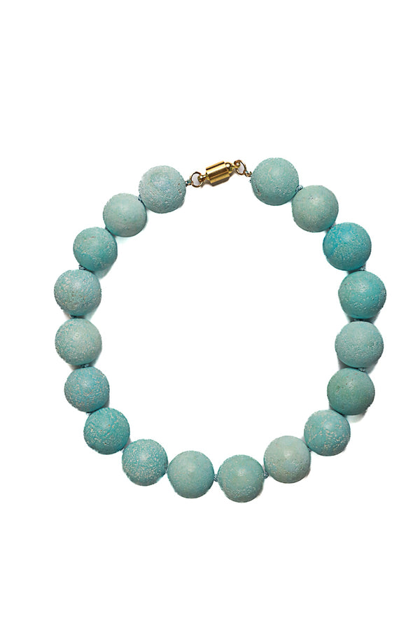 Matte Sleeping Beauty Turquoise Silk Knotted Necklace-Necklaces-Gretchen Ventura