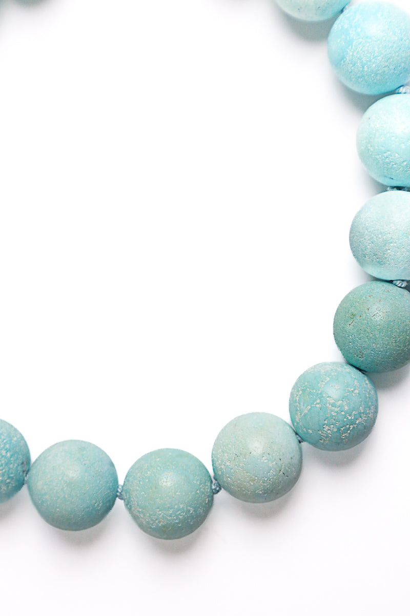 Matte Sleeping Beauty Turquoise Silk Knotted Necklace-Necklaces-Gretchen Ventura