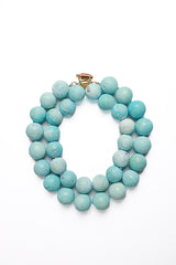 Matte Sleeping Beauty Turquoise Silk Knotted Necklace-Necklaces-Gretchen Ventura