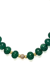 Hand Carved Emerald Bead Silk Knotted Necklace-Necklaces-Gretchen Ventura