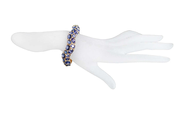 Tanzanite Waved Bangle-Bracelets-Gretchen Ventura