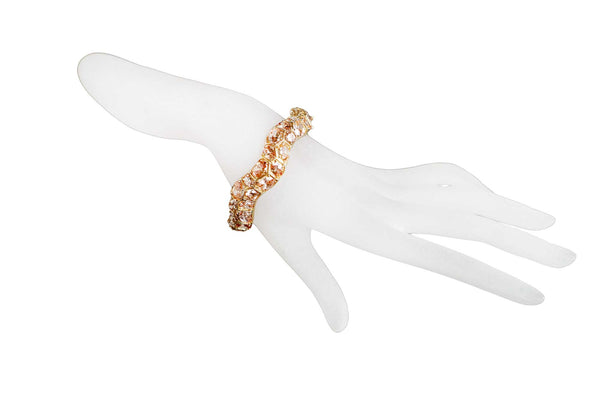 Champagne Morganite Waved Bangle-Bracelets-Gretchen Ventura